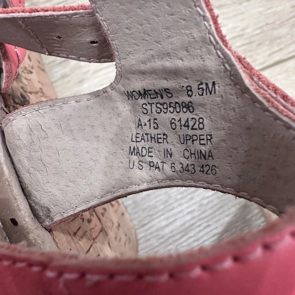 Women’s SPERRY Top-Sider Leather Coral/Pink Open Toe Wedge Sandal - Size 8.5 - Picture 8 of 8